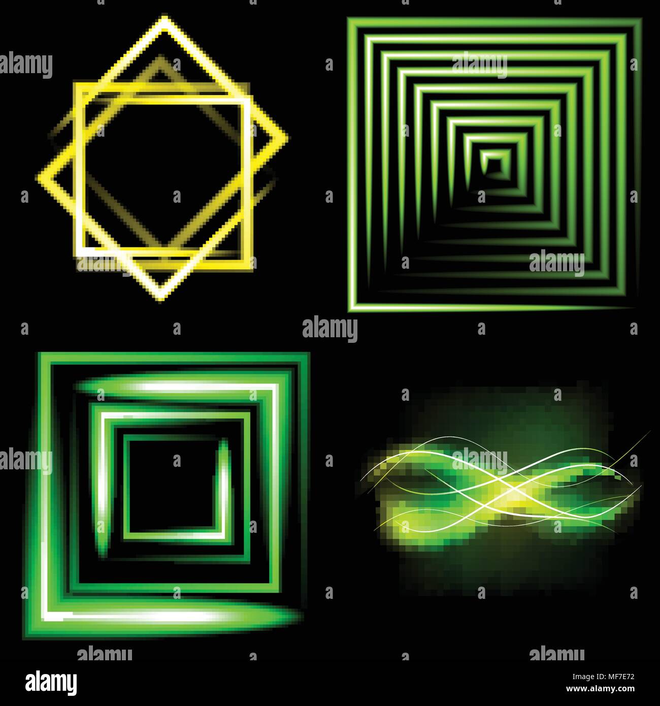 Set of Beautifully glowing neon abstract background with space for text ...