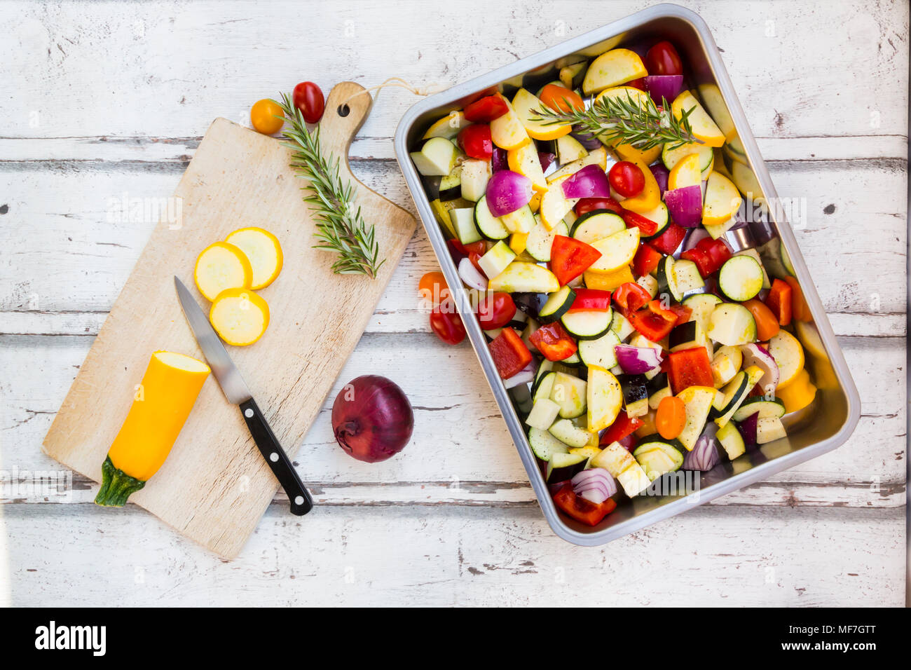 Mediterranean oven vegetables Stock Photo