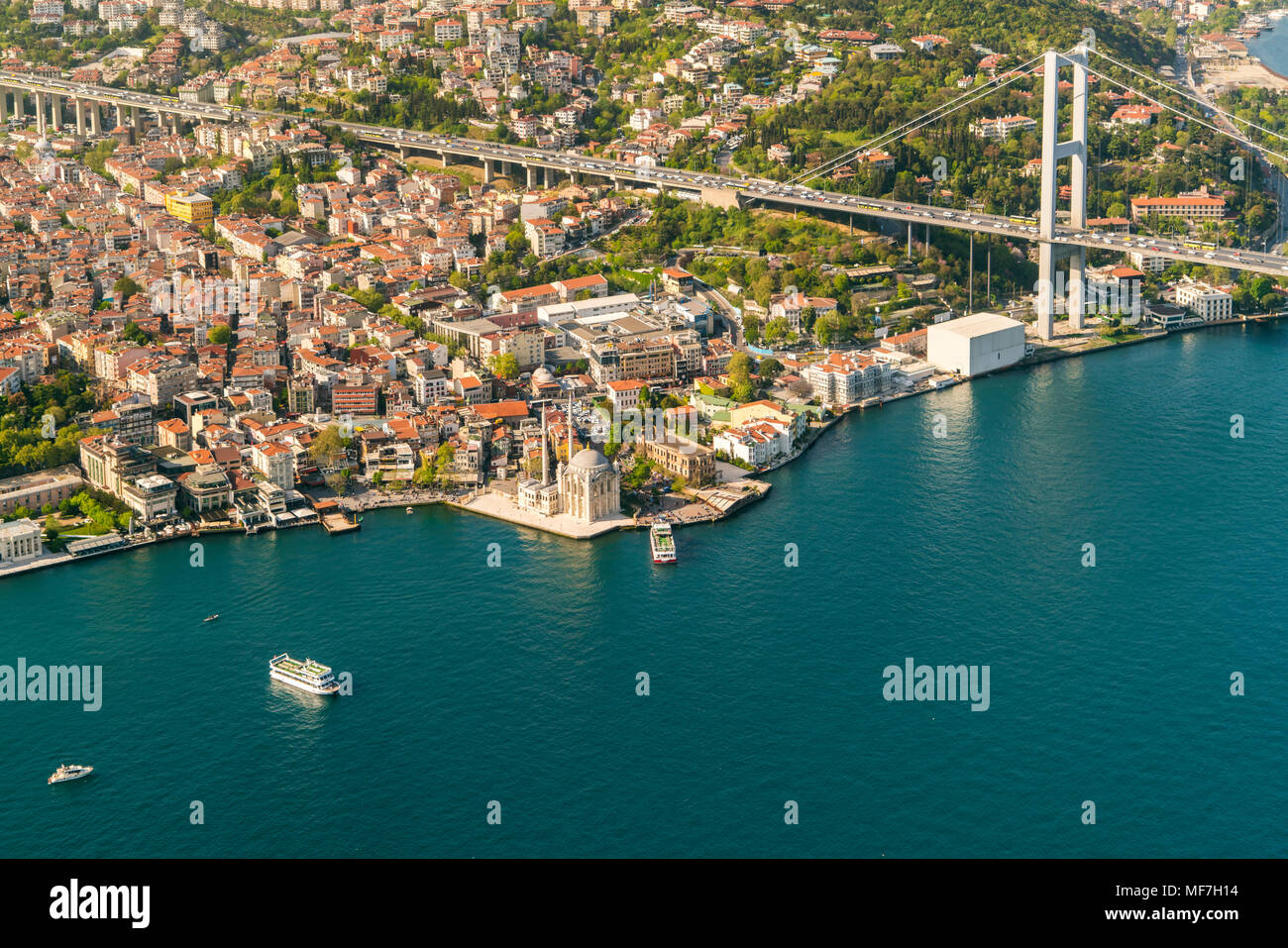 Turkey, Bosporus bridge and the european Istanbul Stock Photo