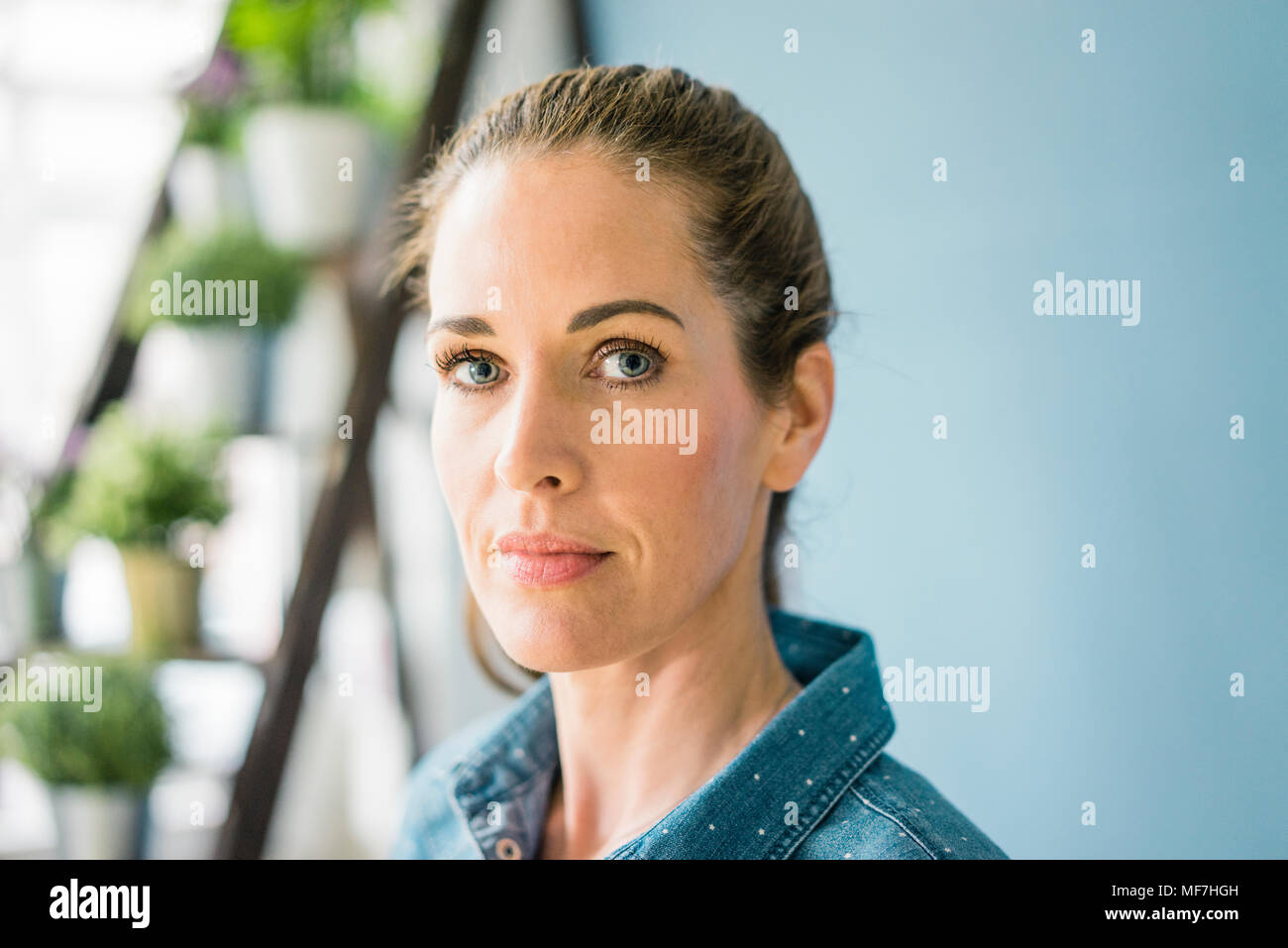 Portrait of a beautiful woman, looking at camera Stock Photo