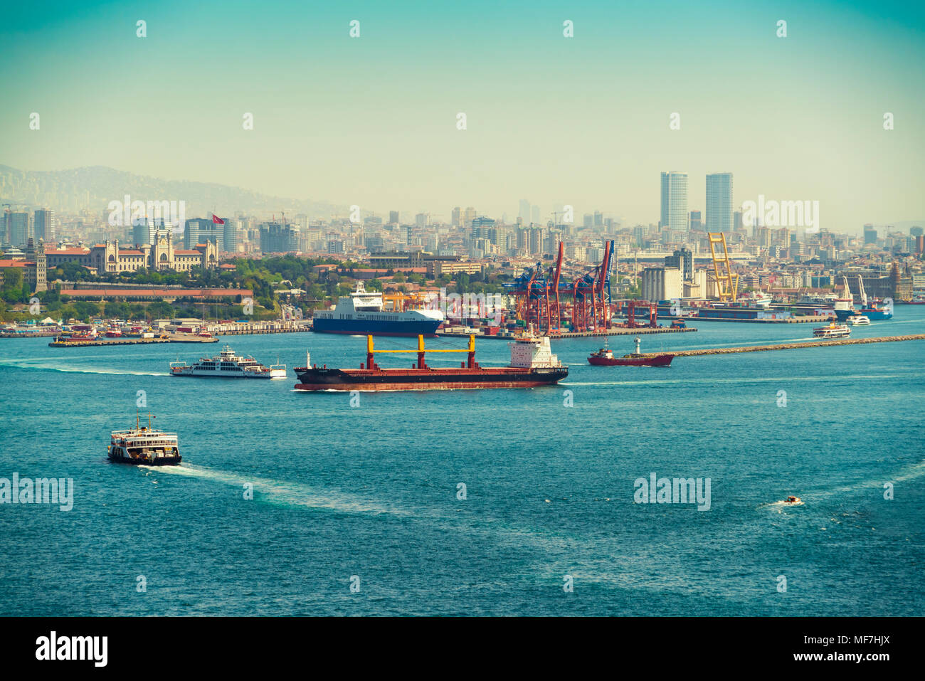 Turkey, Istanbul, Container harbour Stock Photo - Alamy