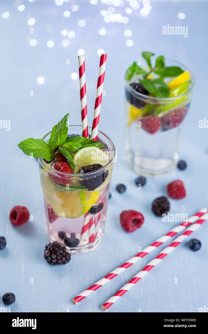 Blackberry and raspberry infusion hires stock photography and images