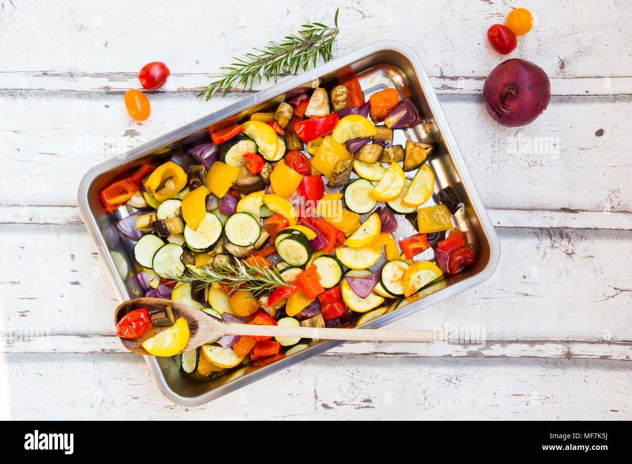Mediterranean oven vegetables Stock Photo