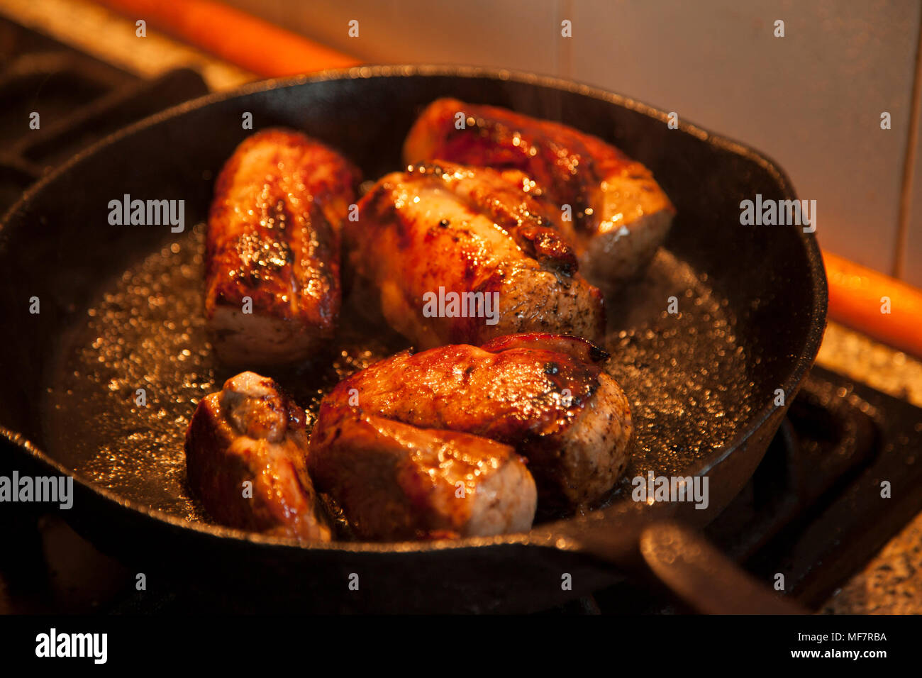 Pan fried pork fillet Stock Photo Alamy