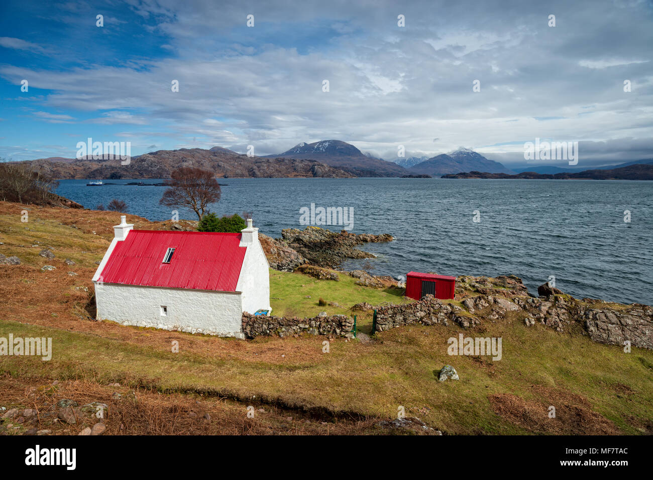 A Pretty Cottage With A Red Roof On The Shores Of Loch Shieldaig