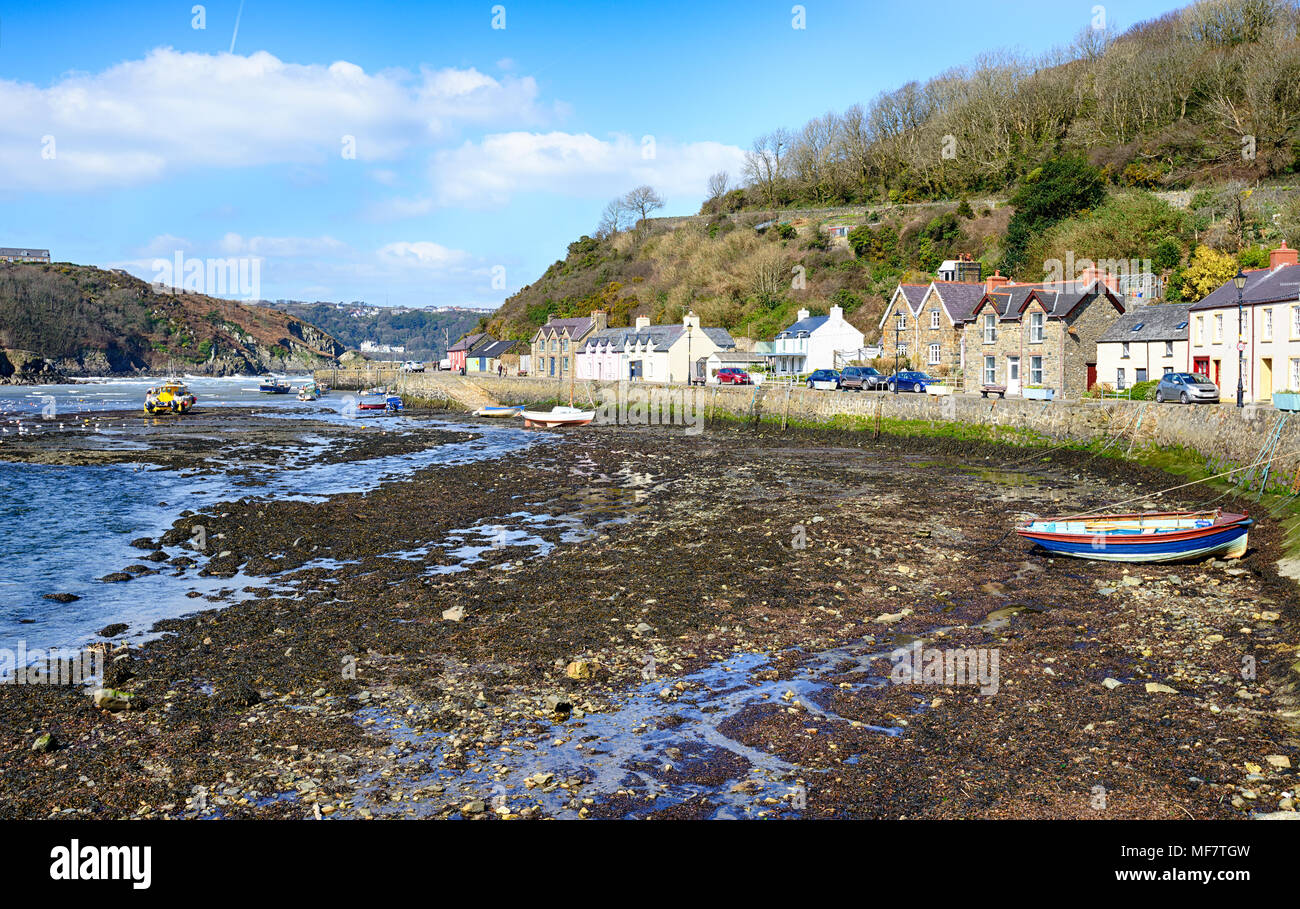 The quay at Lower Town in Fishguard on the Pembrokeshire coast of Wales Stock Photo