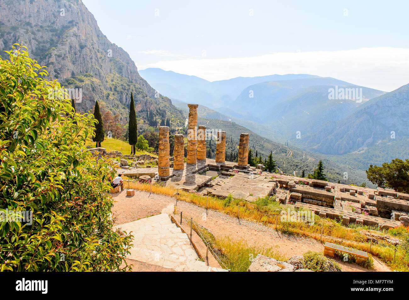 Delphi, an archaeological site in Greece, at the Mount Parnassus ...