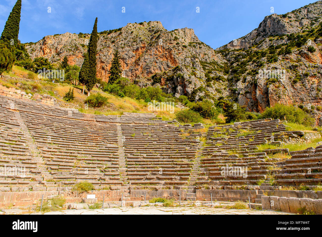 Amphitheater in Delphi, an archaeological site in Greece, at the Mount ...