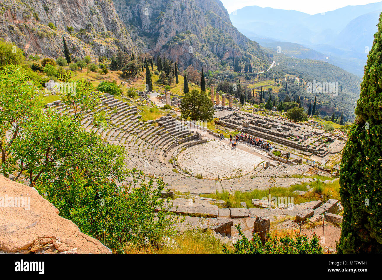Amphitheater in Delphi, an archaeological site in Greece, at the Mount ...
