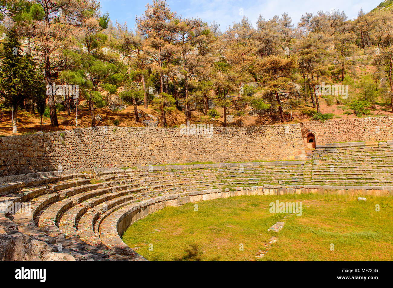 Amphitheater in Delphi, an archaeological site in Greece, at the Mount ...