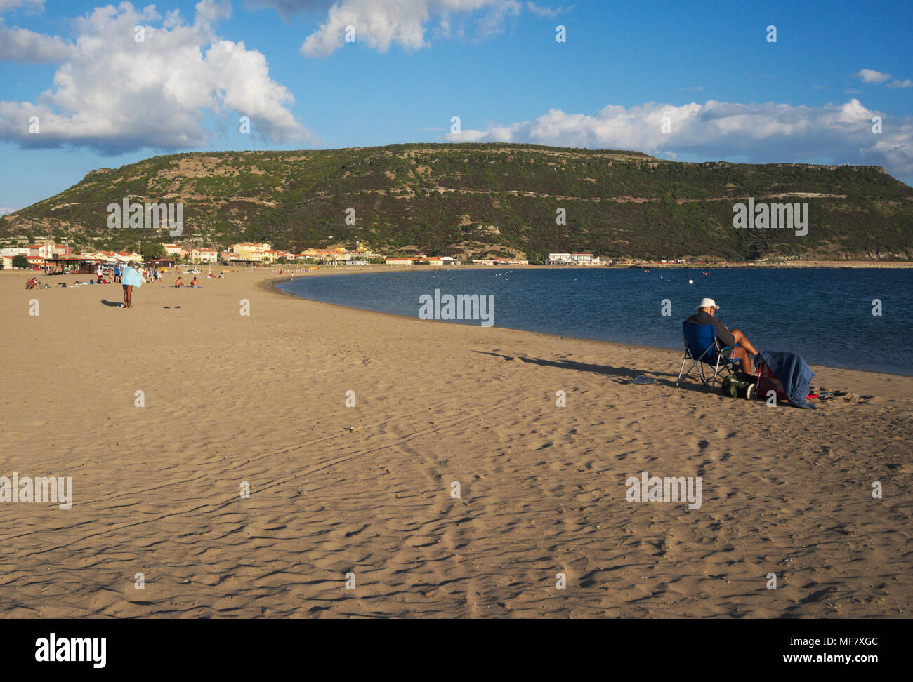 beach of Bosa Marina, Sardinia west coast, Italy Stock Photo