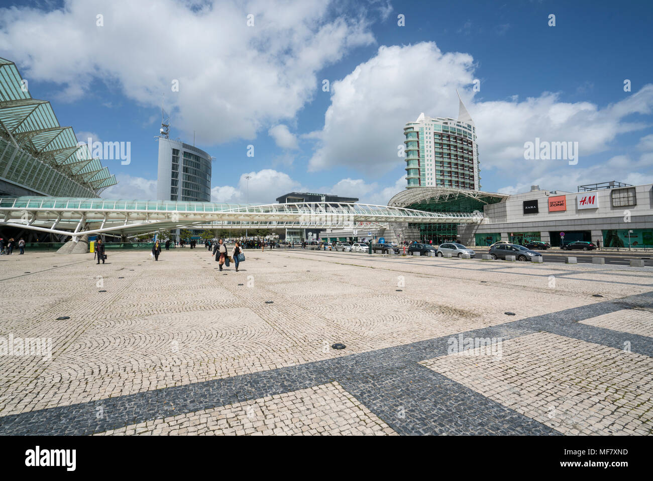 The Square in front of la Gare do Oriente station in Lisbon, Portugal Stock Photo