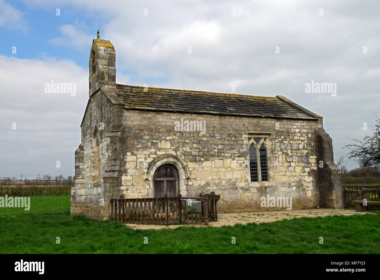 St Mary's Church, Lead is an isolated, redundant Anglican chapel standing close to the Battle of Towton (1461) which was part of the War of the Roses. Stock Photo