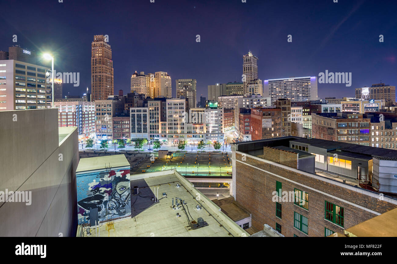 View of downtown Detroit, USA, from above Stock Photo - Alamy
