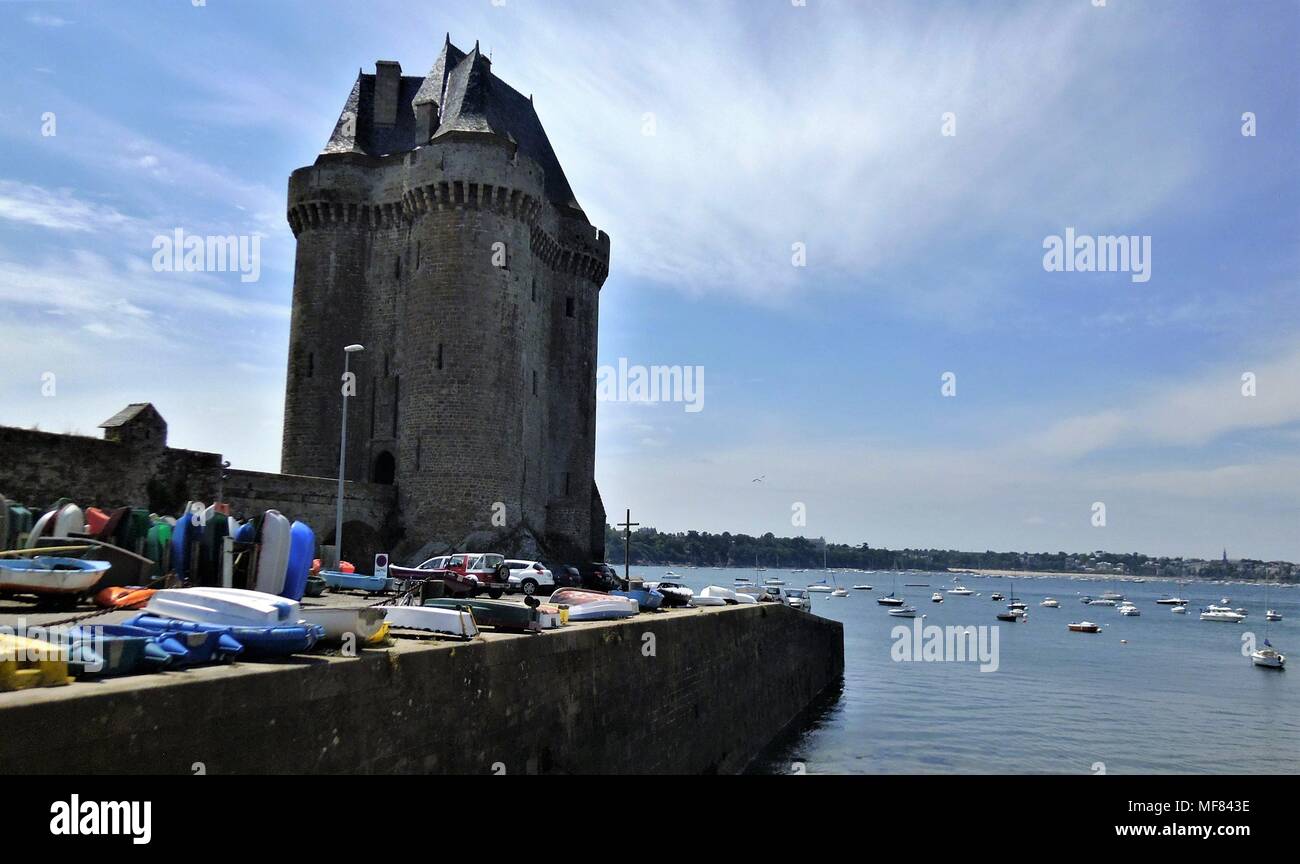 Solidor Tower on river Rance in Saint Malo, Brittany, France Stock Photo