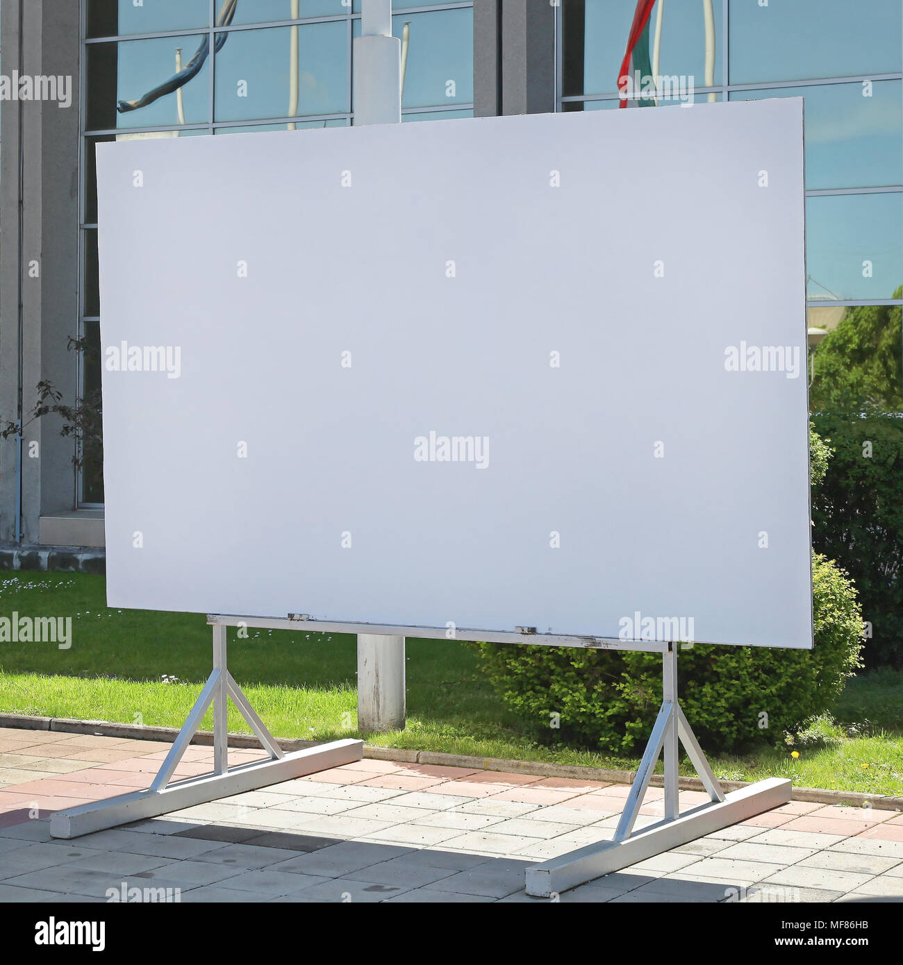 Empty White Billboard Screen for Advertising Stock Photo