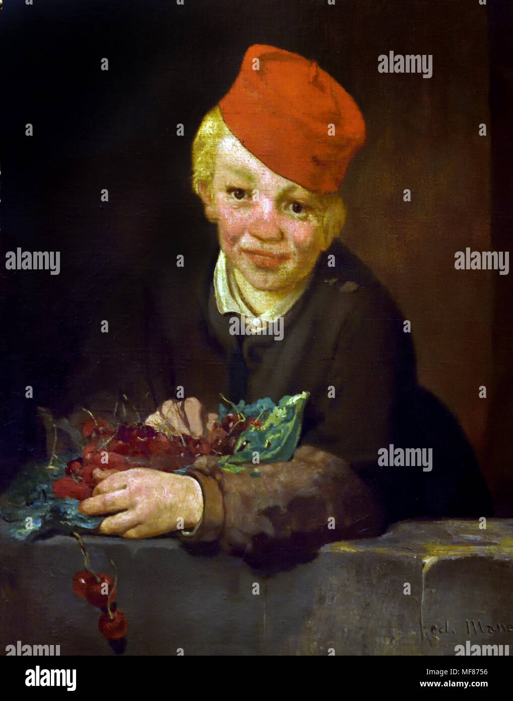 Boy with Cherries 1858 Édouard Manet 1832 – 1883 France French Stock Photo