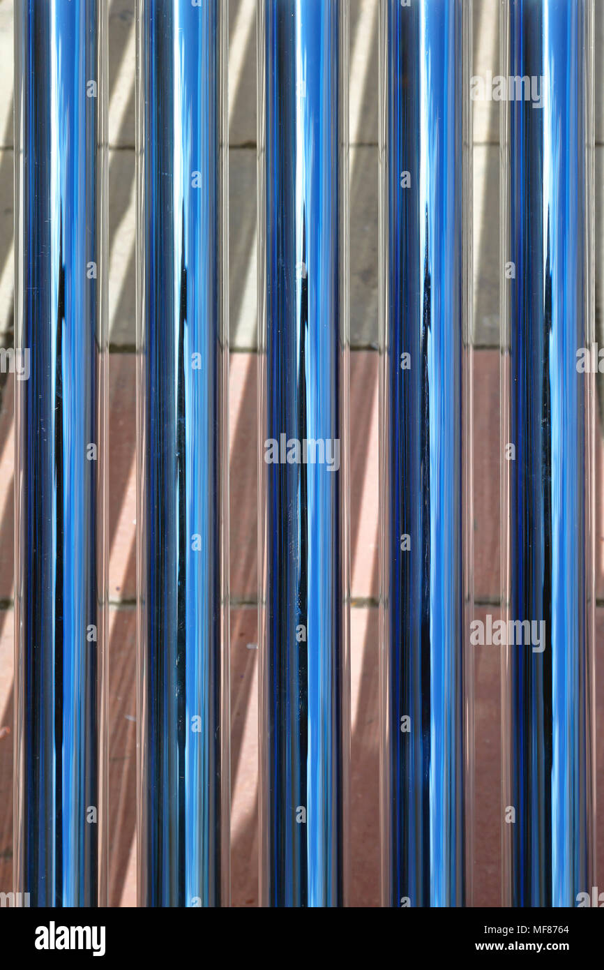Evacuated Thermal Glass Tube Solar Collector Stock Photo