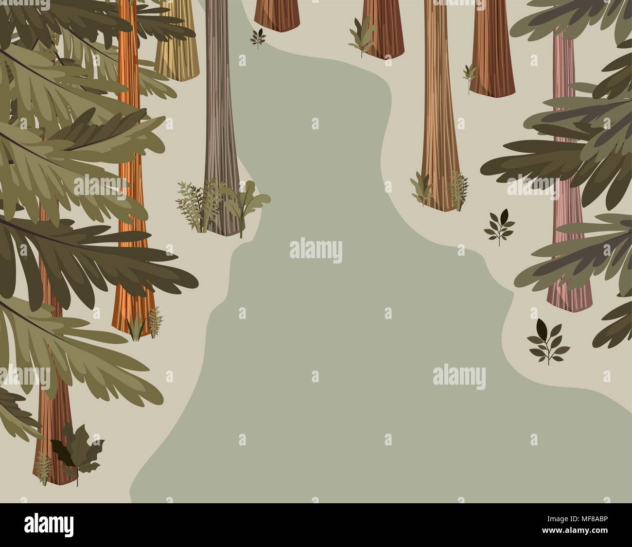 pine tree forest landscape blurred colors vector illustration design ...