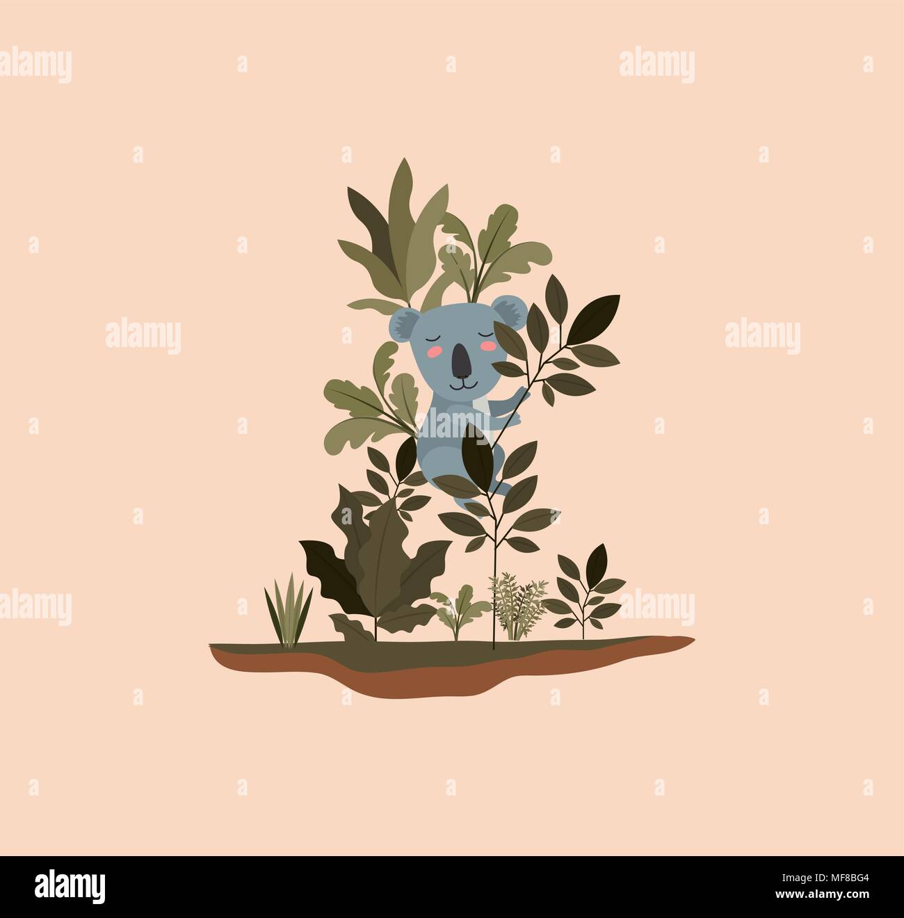 koala in the forest scene vector illustration design Stock Vector
