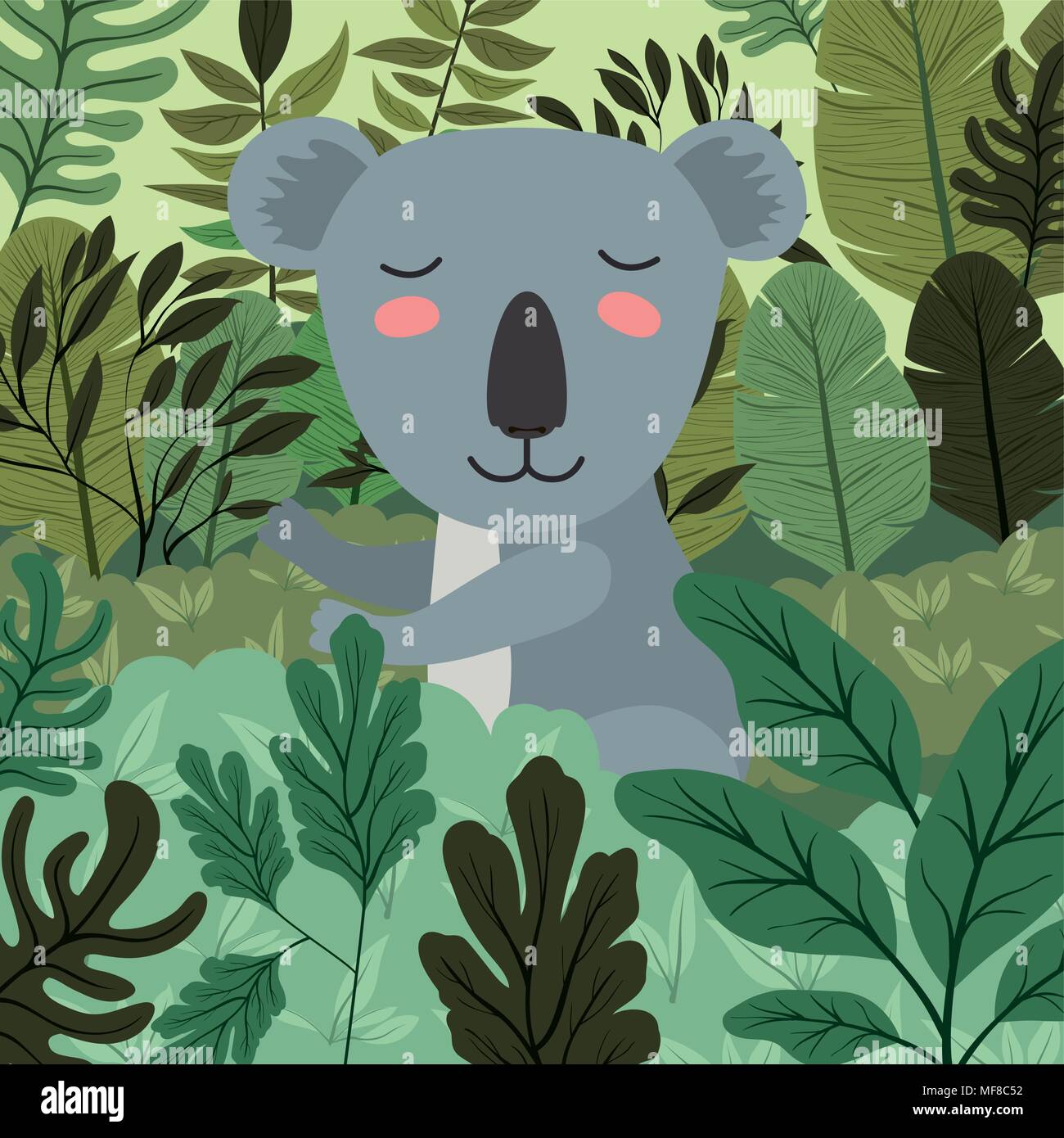 koala in the forest scene vector illustration design Stock Vector