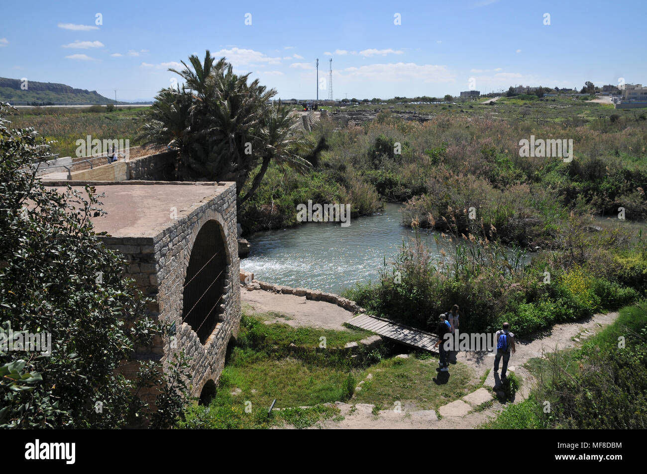 Israel, Maagan Michael, Nahal Taninim - Crocodile River national park, The ancient floodgate device and Roman Aqueduct Stock Photo