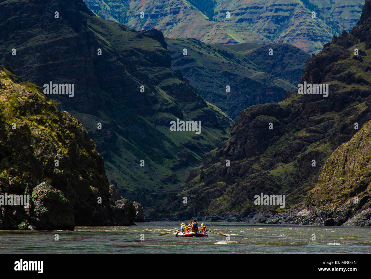 Hells Canyon, Snake River, deepest in North America (7900 feet), forms the border of Idaho