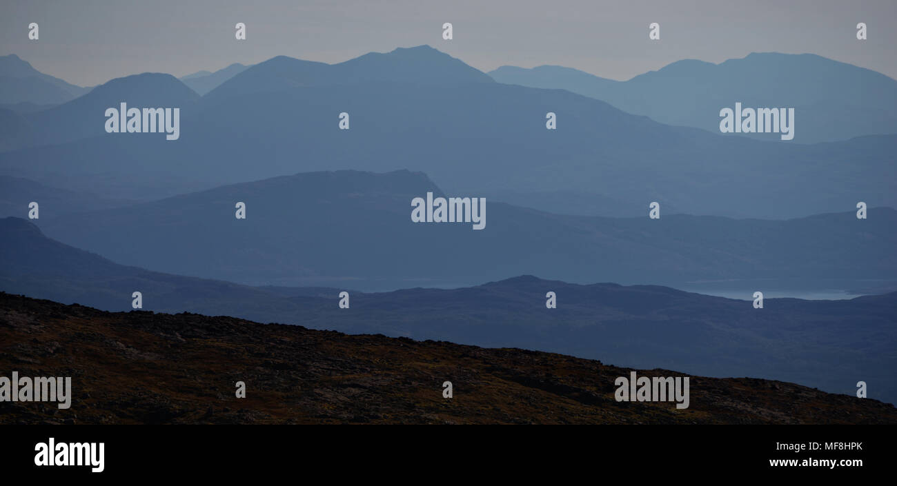 The view from Sgurr a Chaorachain, the Bealach na Ba, Scotland (2) Stock Photo