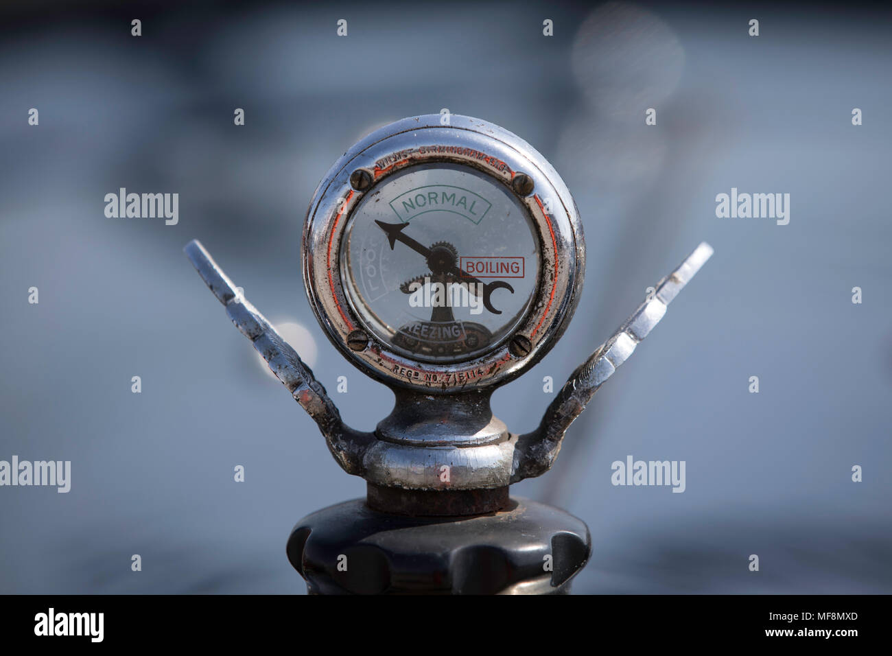 Temperature gauge, Vintage Sports Car Club at Silverstone Stock Photo