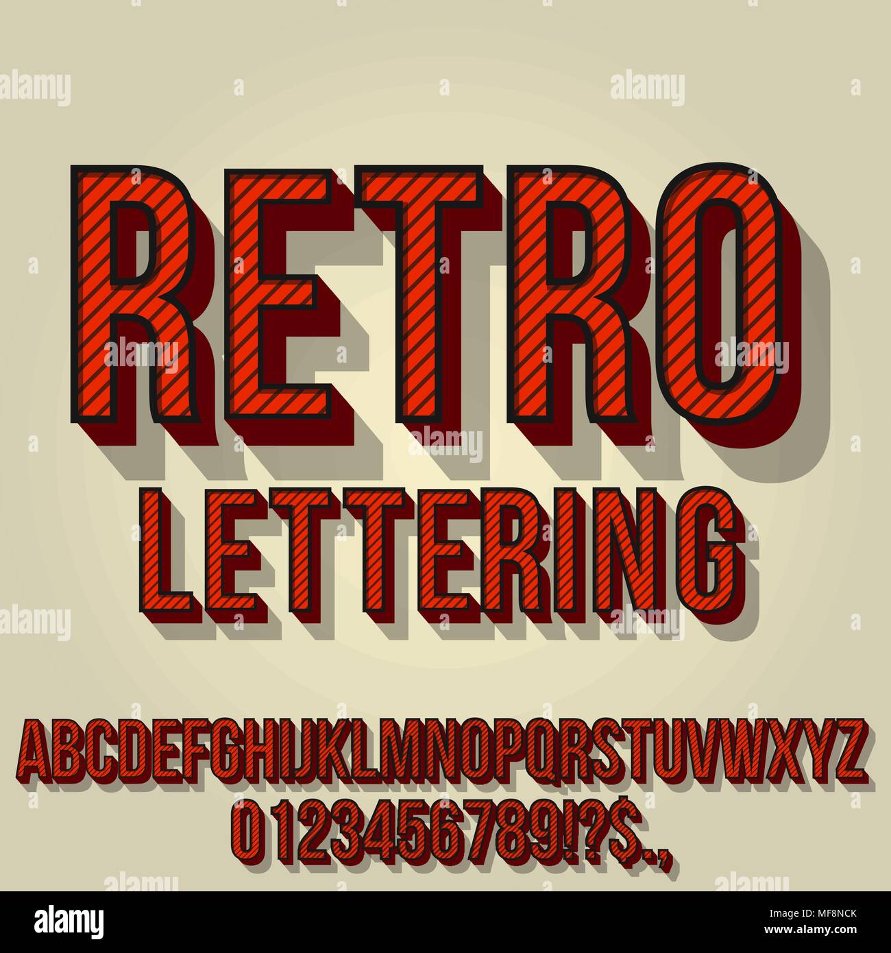 Retro Vintage Font Stock Vector
