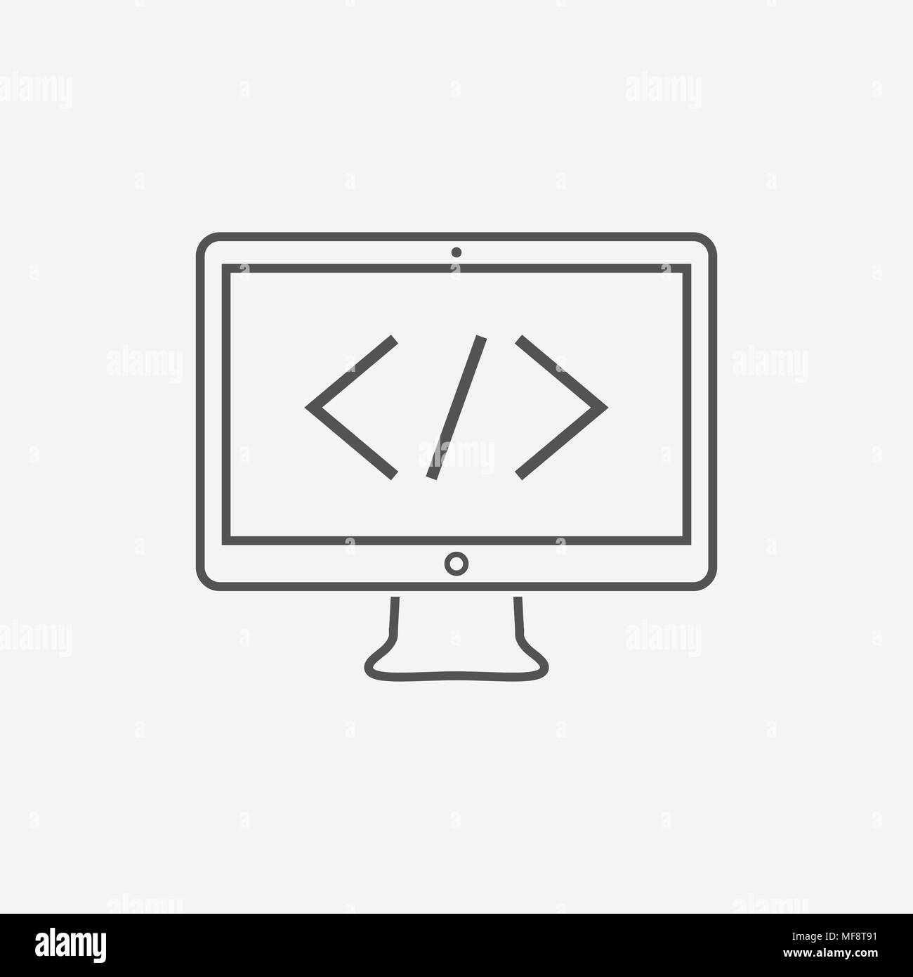 Code icon. Programming line icon. Web symbol. Vector Illustration Stock Vector