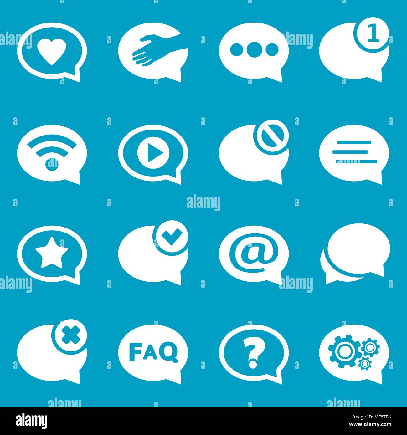 Speech bubbles icons set for web, mobile applications etc. Vector eps10 illustration Stock Vector