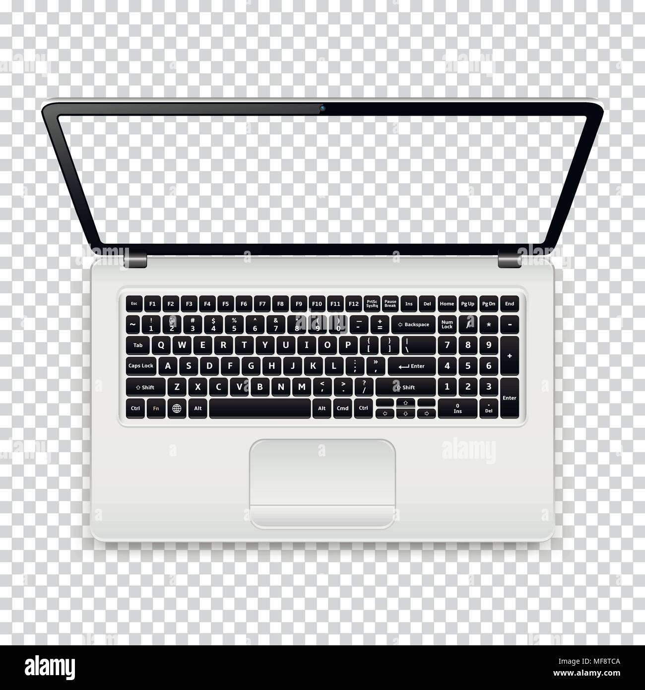 Laptop with transparent screen isolated on transparent background. Top  view. Vector illustration Stock Vector Image & Art - Alamy