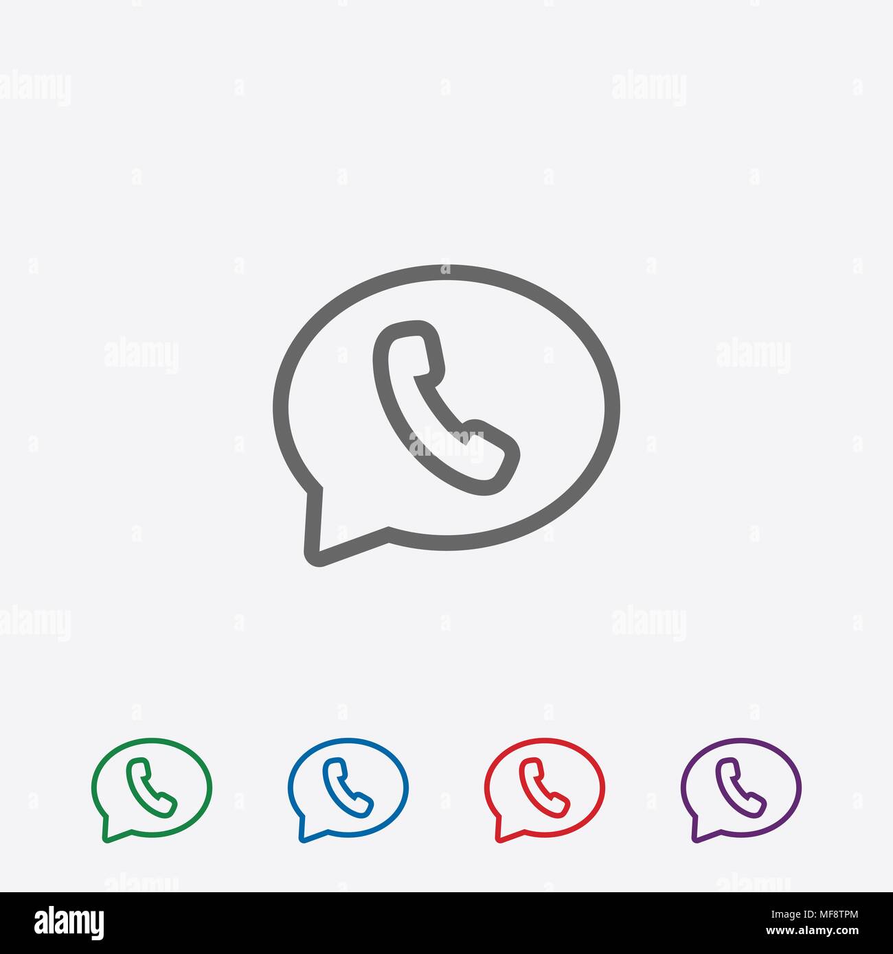 Phone handset in speech bubble vector icon. Stock Vector