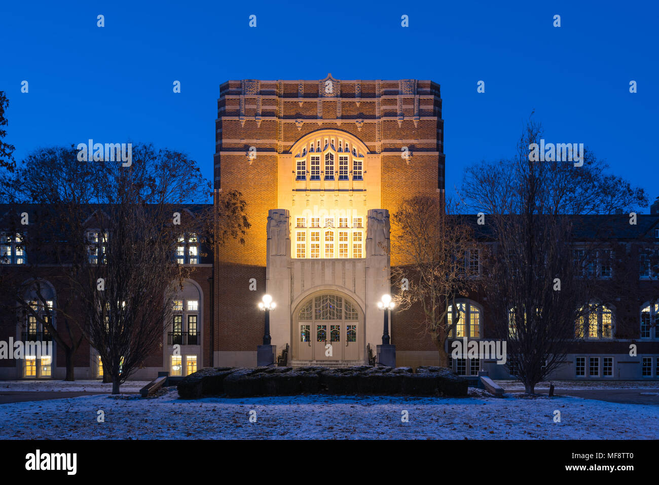 Purdue University Memorial Union (PMU) seen from W State St Stock Photo