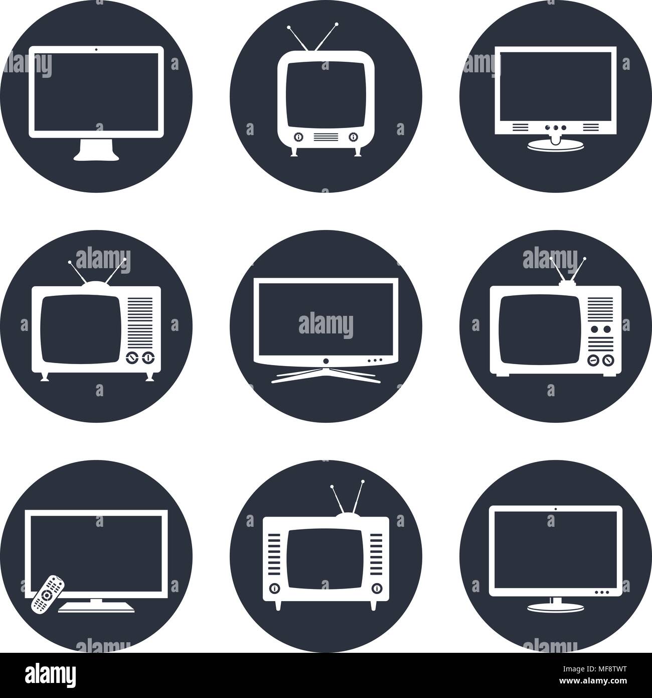 Modern and Retro TV icons. Vector illustration Stock Vector Image & Art ...