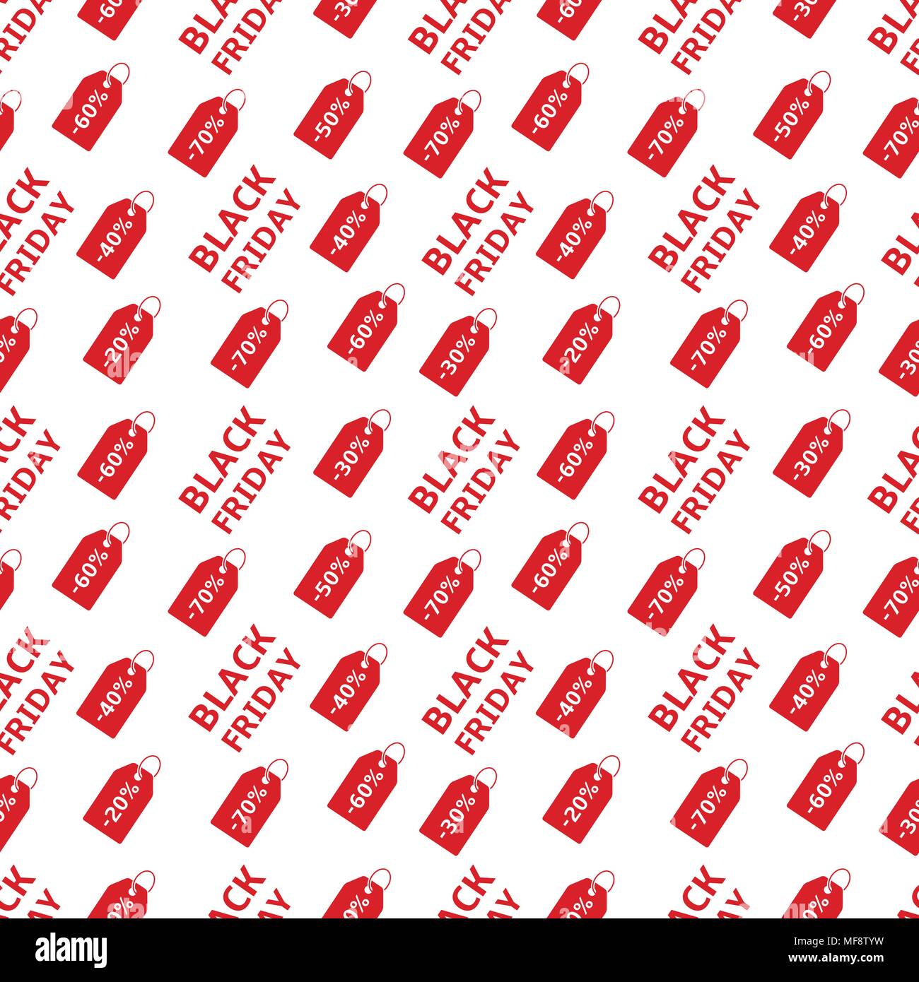 Discount red price tags seamless pattern. Vector illustration. Stock Vector