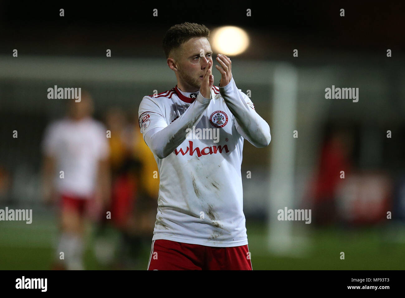 Newport Uk 24th April 2018 Jordan Clark Of Accrington Stanley