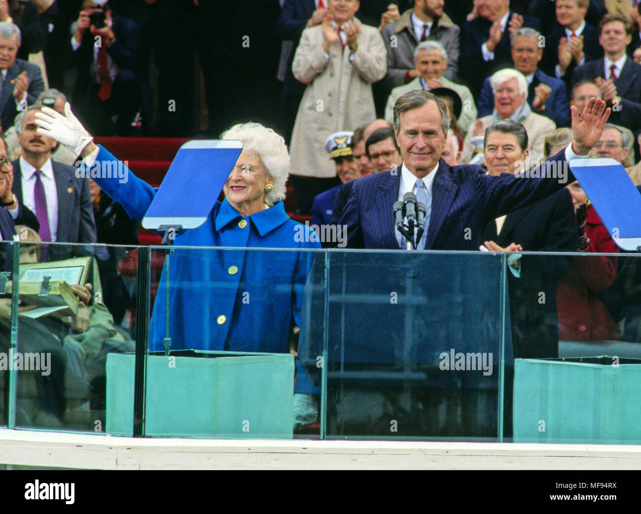 40th President Ronald Reagan VP George H.W Bush 1985 50th Presidential ...