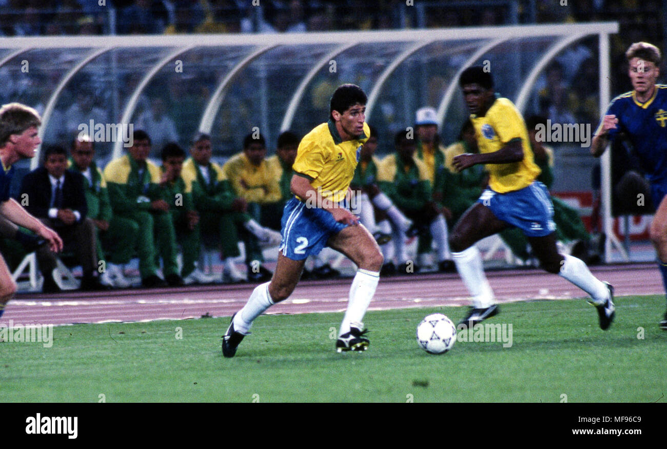 FIFA World Cup - Italia 1990 10.6.1990, Stadio Delle Alpi, Turin, Italy. Brazil v Sweden. Jorginho - Brazil Full name: Jorge de Amorim Campos Stock Photo