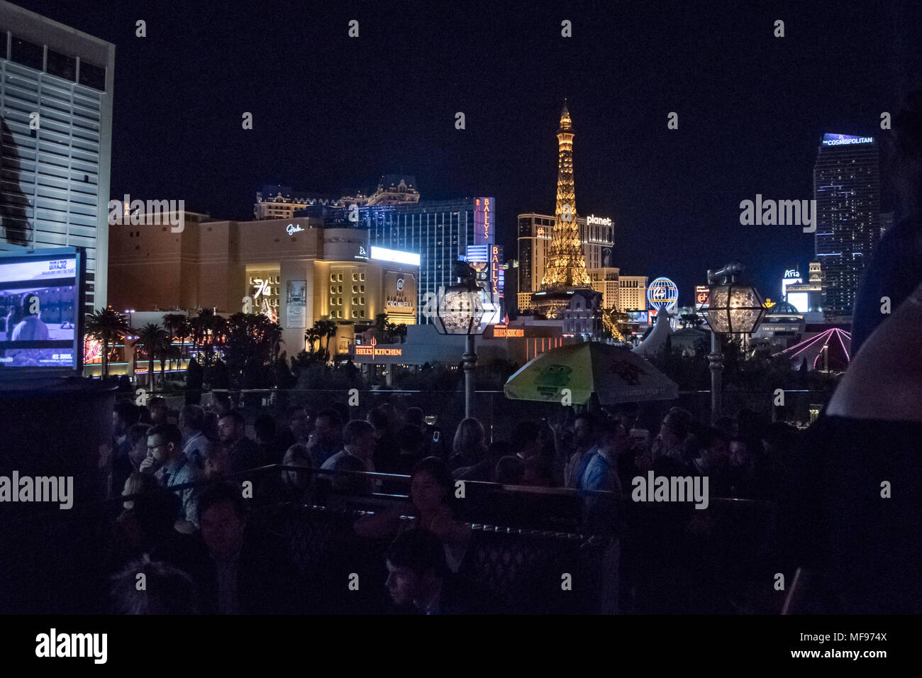 Las Vegas, USA. 23rd Apr, 2018. CinemaCon attendees enjoy the beautiful weather at the Dolby opening night party at the Omnia Nightclub inside Caesars Palace in Las Vegas, NV. Credit: The Photo Access/Alamy Live News Stock Photo