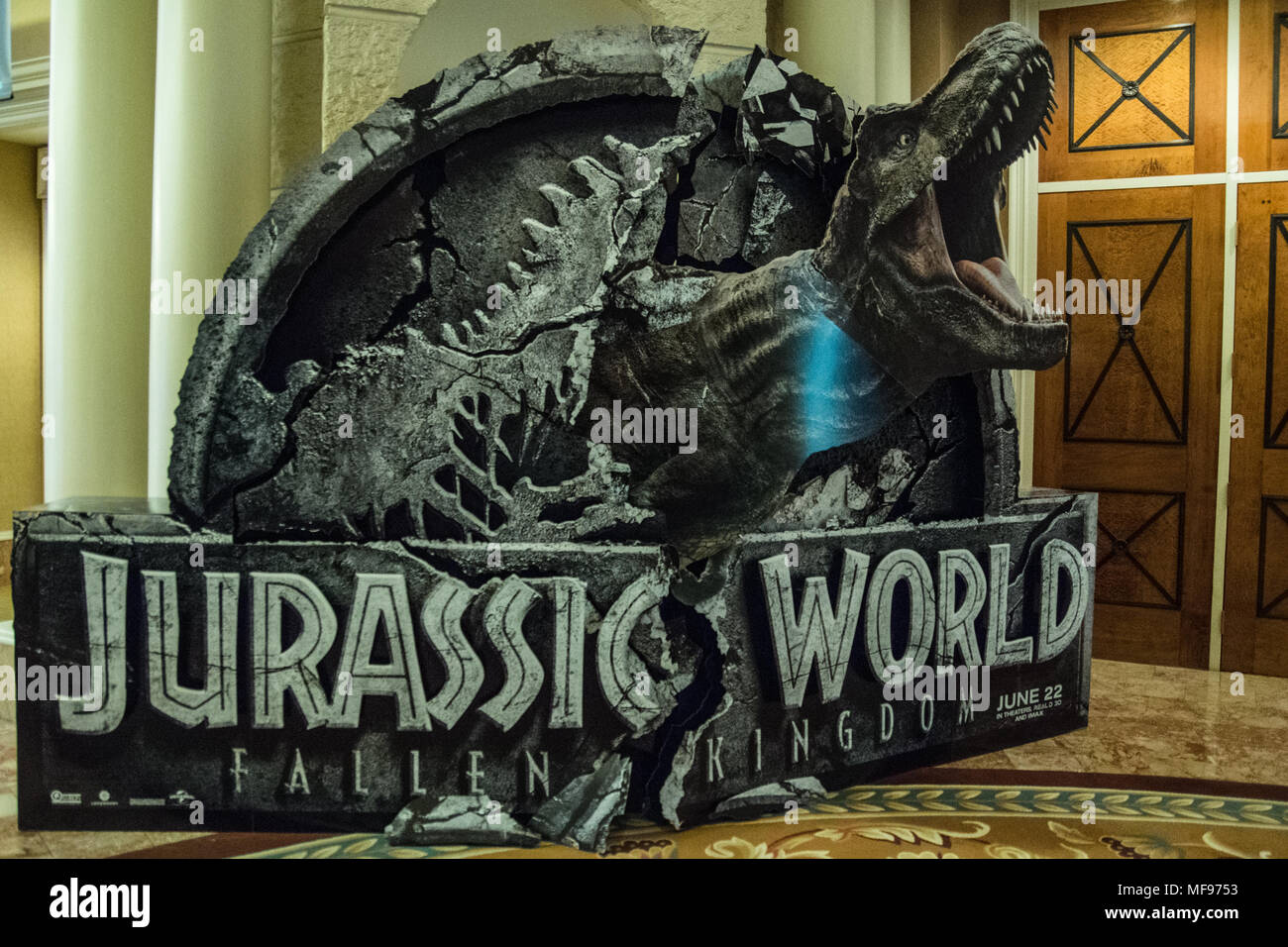 Las Vegas, USA. 23rd Apr, 2018. Jurassic World due out June 22, as seen at CinemaCon inside Caesars Palace in Las Vegas, NV. Credit: The Photo Access/Alamy Live News Stock Photo