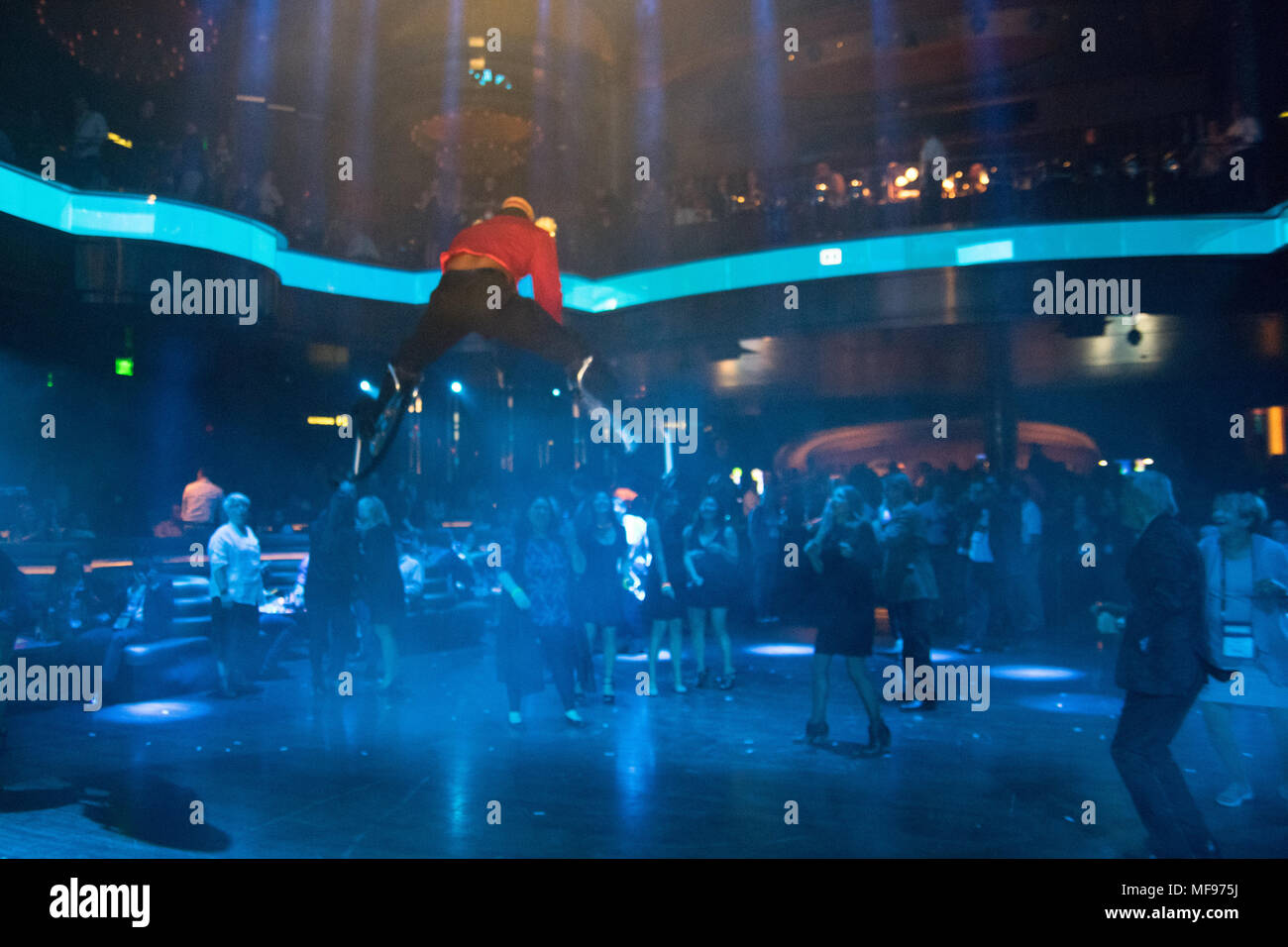 Las Vegas, USA. 23rd Apr, 2018. CinemaCon attendees enjoy entertainment at the Dolby opening night party on March 23, 2018 at the Omnia Nightclub inside Caesars Palace in Las Vegas, NV. Credit: The Photo Access/Alamy Live News Stock Photo