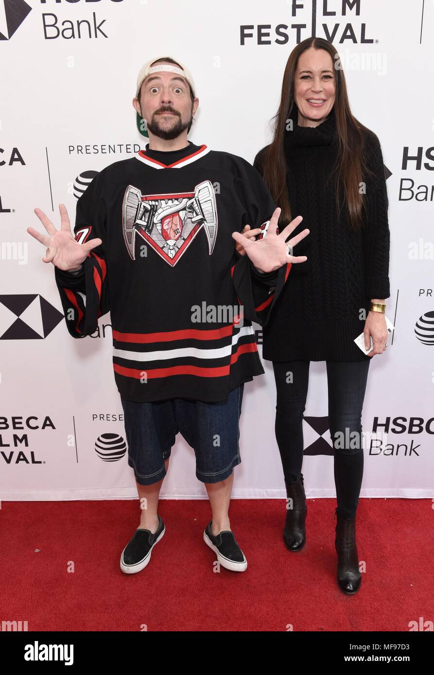 New York, NY, USA. 24th Apr, 2018. Kevin Smith, Jennifer Schwalbach Smith at arrivals for ALL THESE SMALL MOMENTS Premiere at the Tribeca Film Festival 2018, School of Visual Arts (SVA) Theatre, New York, NY April 24, 2018. Credit: Derek Storm/Everett Collection/Alamy Live News Stock Photo