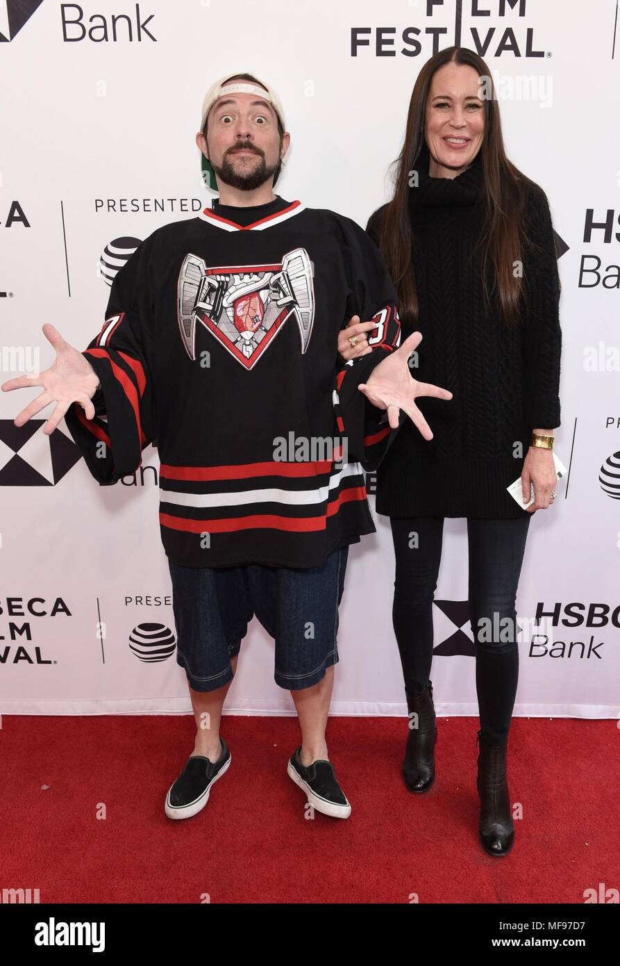 New York, NY, USA. 24th Apr, 2018. Kevin Smith, Jennifer Schwalbach Smith at arrivals for ALL THESE SMALL MOMENTS Premiere at the Tribeca Film Festival 2018, School of Visual Arts (SVA) Theatre, New York, NY April 24, 2018. Credit: Derek Storm/Everett Collection/Alamy Live News Stock Photo