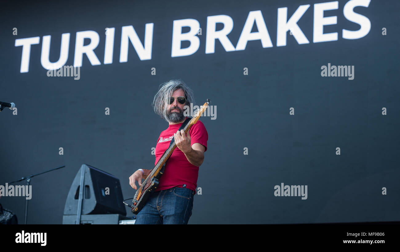 Turin Brakes Delight the Audience on Sunday Afternoon on the Main Stage at Victorious Festival 2017 Stock Photo