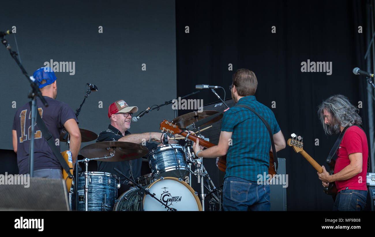 Turin Brakes Delight the Audience on Sunday Afternoon on the Main Stage at Victorious Festival 2017 Stock Photo