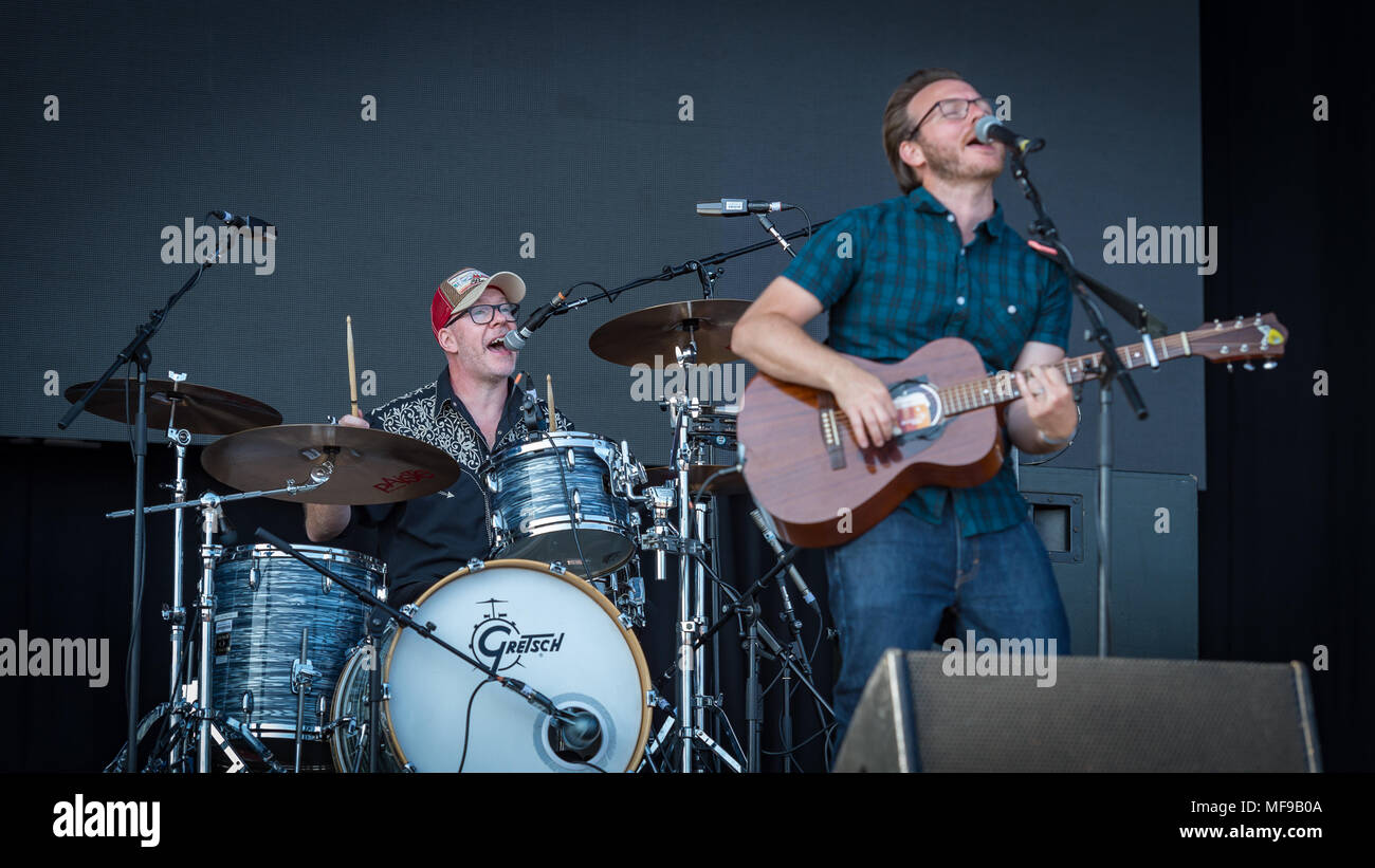 Turin Brakes Delight the Audience on Sunday Afternoon on the Main Stage at Victorious Festival 2017 Stock Photo