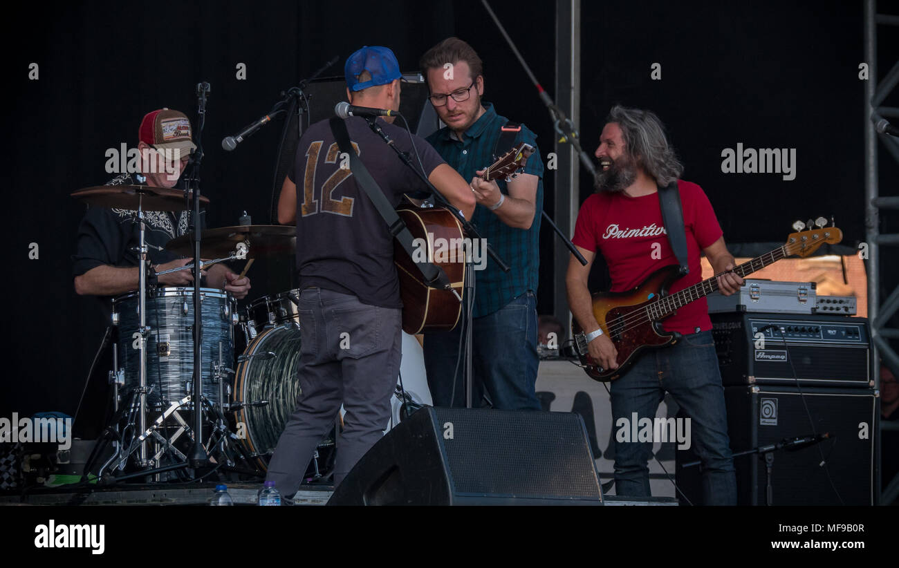 Turin Brakes Delight the Audience on Sunday Afternoon on the Main Stage at Victorious Festival 2017 Stock Photo
