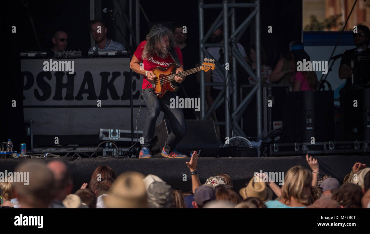 Turin Brakes Delight the Audience on Sunday Afternoon on the Main Stage at Victorious Festival 2017 Stock Photo